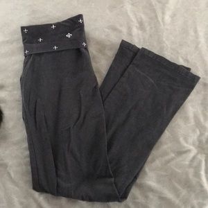 Sparkle Fold over bootcut yoga pants